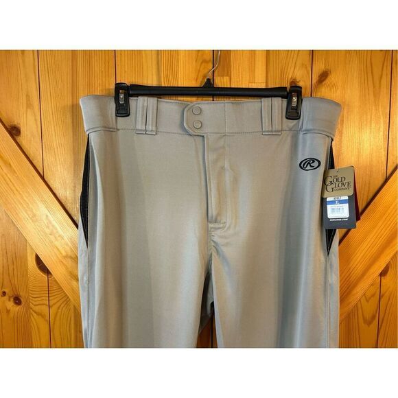 Rawlings Semi-Relaxed Fit Baseball Pants Men's Size XL Gray Black nwt (0985) - Picture 3 of 8